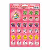 Наклейки мотивирующие. Добрый набор для девочек. 27 штук. 14,8х21 см. ГЕОДОМ Наклейки мотивирующие. Добрый набор для девочек. 27 штук. 14,8х21 см. ГЕОДОМ