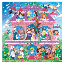 Пазл листовой. Фигурный 80 деталей. Замок принцессы. 30х30,5 см.