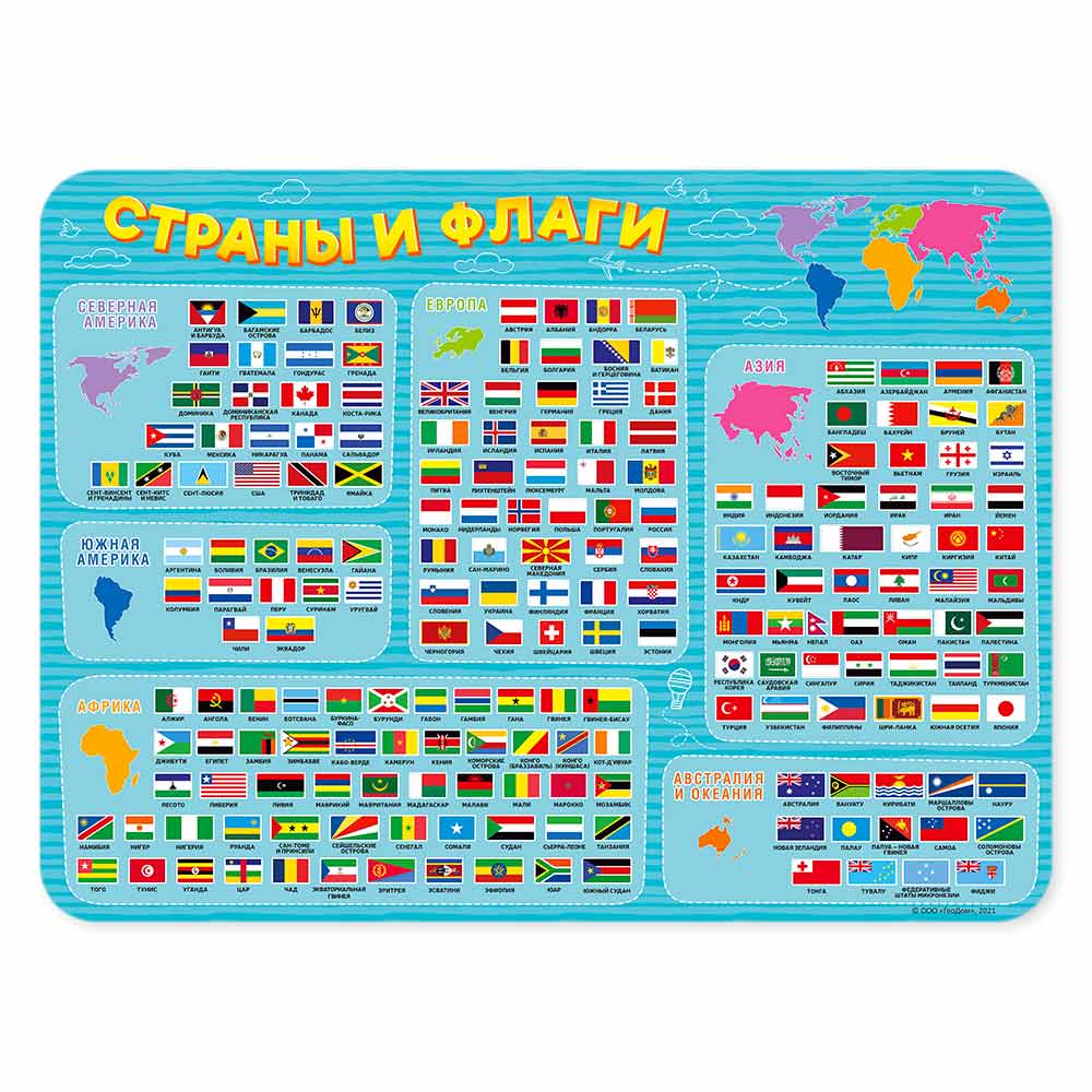 Настольное покрытие. Страны и флаги. А3