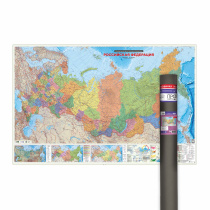 ПРОкарта интерактивная РОССИЯ П/А, 230х150 см, 1:3,7 млн, ЛАМ. в тубусе ПРОкарта интерактивная РОССИЯ П/А, 230х150 см, 1:3,7 млн, ЛАМ. в тубусе