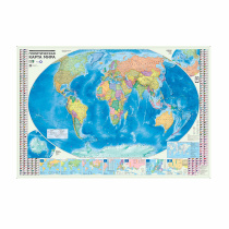 ПРОкарта интерактивная МИР полит. с инфографикой, 157х107 см, 1:18,5 млн, с европодвесом