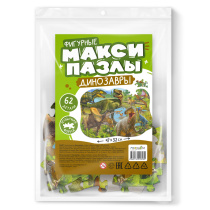 Макси-пазлы в пакете фигурные. Динозавры. 62 деталей. 47х32см