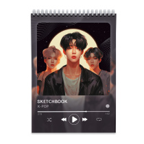Скетчбук на гребне 21х15см. K-pop Style. 160 г/м2 40 л.