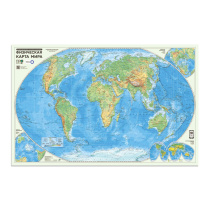 ПРОкарта интерактивная МИР физич., 124х80 см, 1:25 млн, ЛАМ. с европодвесом