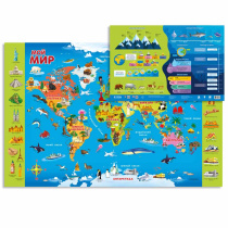 Карта МОЙ МИР, 58х38 см, ДВУХСТОР. настольная КАПС. ЛАМ.