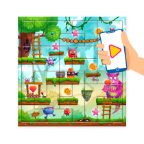 Пазл листовой с доп.реальностью. Головоломка 23 детали. Монстрики в игре! 30х30,5 см.