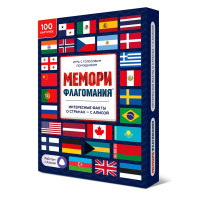 Игра мемори 17х14х3. ФЛАГОМАНИЯ с голосовым помощником. 100 карточек