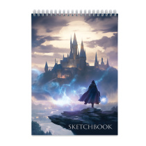 Скетчбук на гребне 21х15см. Школа волшебства. 160г/м2 40 л.