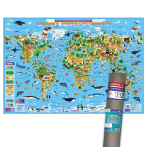 ПРОкарта интерактивная Животный и растительный МИР, 101х69 см, ЛАМ. в тубусе