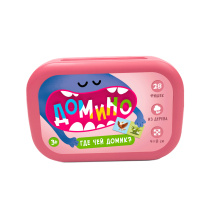 Домино в пластиковом боксе. Где чей домик. 28 двухсторонних фишек