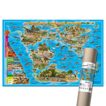 Карта ДИНОЗАВРЫ. Юрский период, 101х69 см, ЛАМ. в тубусе