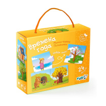 Пазл-макси в коробке с веревочной ручкой. Половинки. Времена года. 24 детали. Пазл-макси в коробке с веревочной ручкой. Половинки. Времена года. 24 детали.