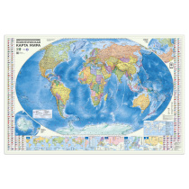 ПРОкарта интерактивная МИР полит. с инфографикой, 157х107 см, 1:18,5 млн, с европодвесом