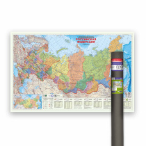 ПРОкарта интерактивная РОССИЯ П/А, 124х80 см, 1:6,7 млн, в тубусе