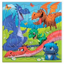 Пазл листовой. Фигурный 45 деталей. Дракончики. 30х30,5 см.