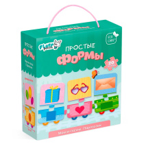 Пазл-макси в коробке с веревочной ручкой. Паровозик. Простые формы. 20 деталей.