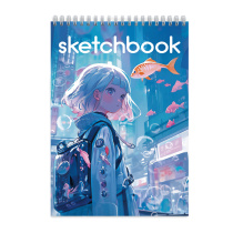 Скетчбук. на гребне. Аниме. 160 г/м2 14,8х21см. 40 л.