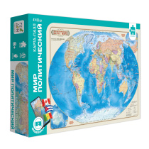 Пазл-карта с видеоуроком. Мир политический. 260 деталей.