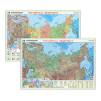 ПРОкарта интерактивная РОССИЯ П/А+физич., 101х69 см, ДВУХСТОР. ЛАМ. с европодвесом