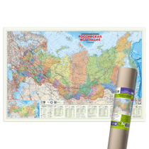 ПРОкарта интерактивная РОССИЯ П/А, 124х80 см, 1:6,7 млн, в тубусе