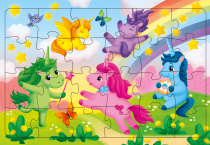 Пазл листовой. Единороги. 24 детали. А4