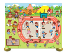 Пазл на подставке. Детская площадка. 80 деталей. 32х25,6 см.