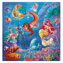Пазл листовой. Фигурный 80 деталей. Русалочки. 30х30,5 см.